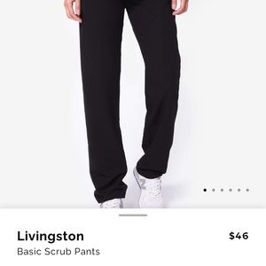 Figs Livingston Black Scrub Pant in Medium Tall